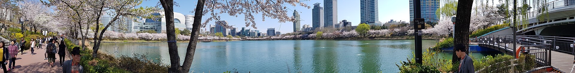석촌호수 물 전체 모습