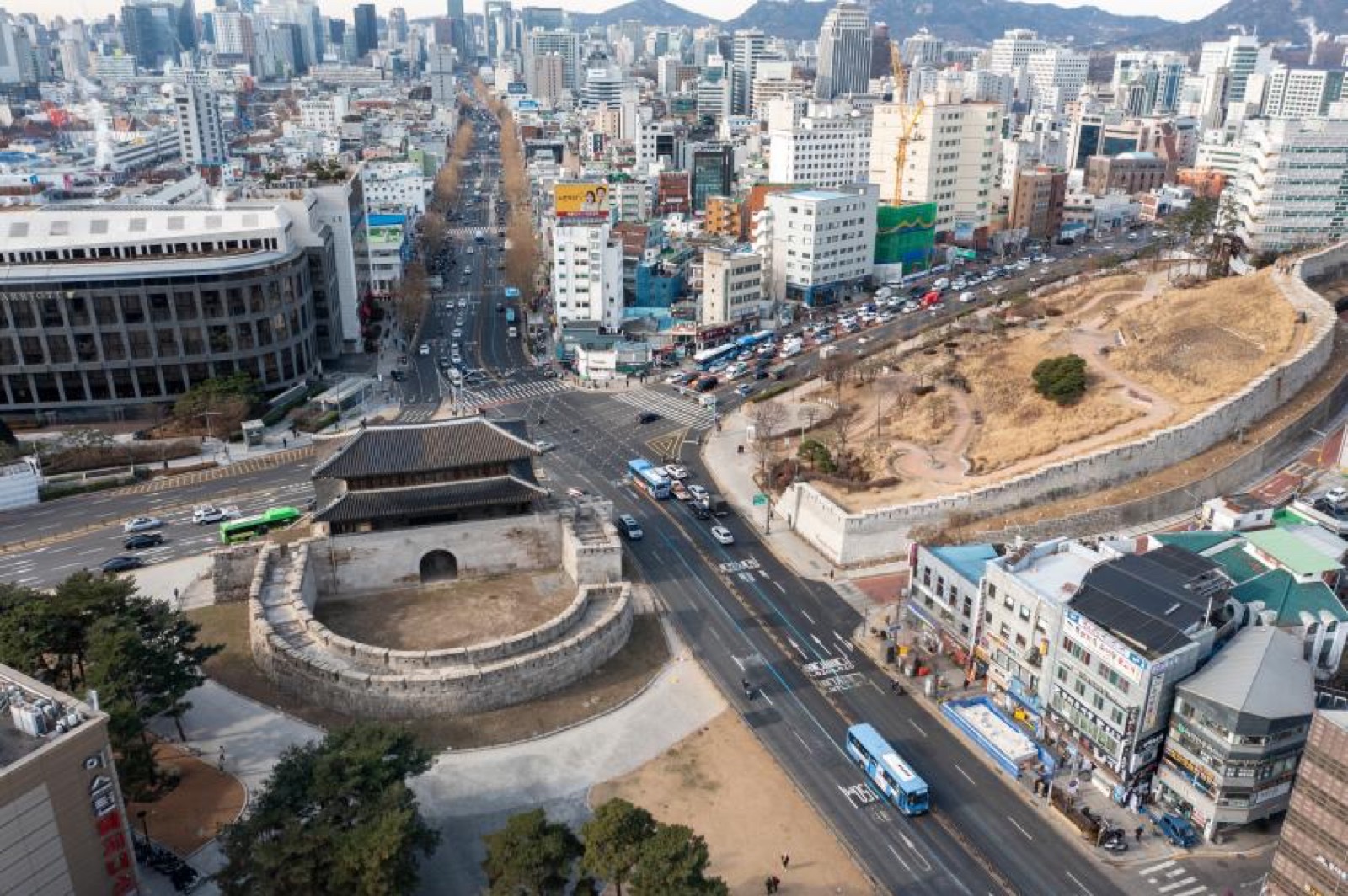 흥인지문 성문과 동대문 일대 전체 모습